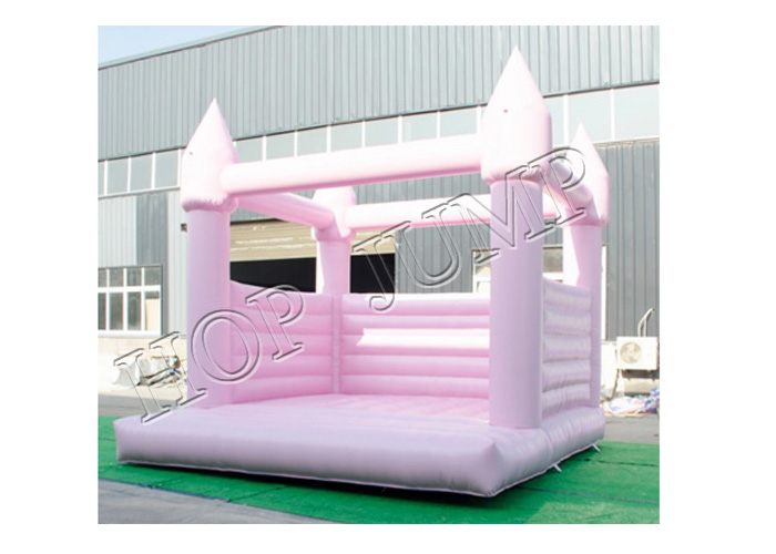 0.55mm PVC Kids Inflatable Bounce House Pink Color Jumping Bouncer For Wedding