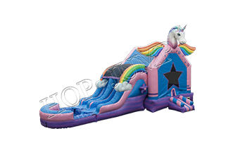 Inflatable unicorn combo kids inflatable bouncer combo with slide