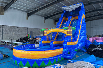 MWS-34 Backyard 20ft inflatable blue marble water slide for rental event business