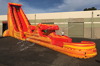 MWS–33 Customized inflatable fire marble water slide for children and adults