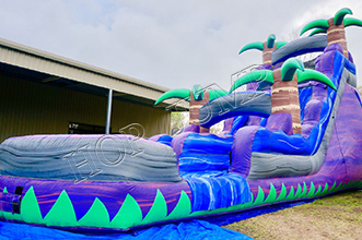 MWS-32 Giant size inflatable purple marble palm tree water slide tropical water slide for children adults