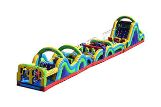 Yellow green color children and adults Inflatable obstacle course
