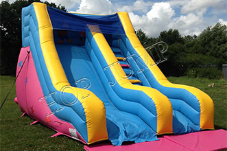 MWS-35 customize single double slide lane inflatable dry slide for theme park water park