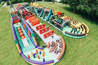 outdoor sport game giant size inflatable obstacle course for kids adults