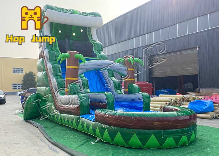 MWS-07 18ft, 20ft, 22ft water slide commercial inflatable green marble waterslide backyard giant slide with pool