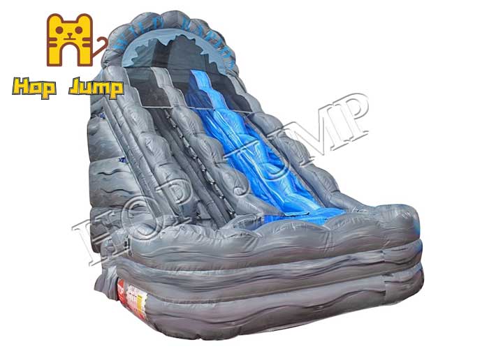 MWS-11 Double lane rock turn wet dry slide 18ft marble water slide inflatable commercial