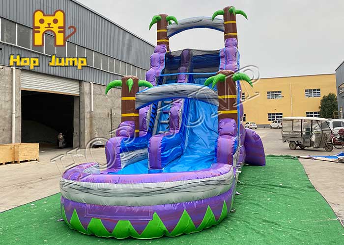 MWS-15 Wholesale commercial water slides palm tree marble inflatable water slide for sale