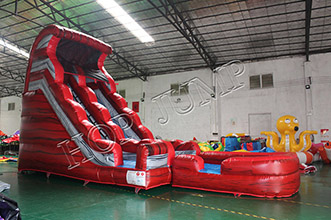 MWS-24 18ft red marble inflatable water slide for adults and kids