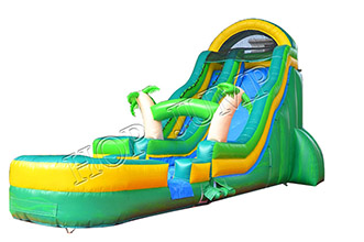 MWS-22 tropical palm tree inflatable marble water slide for outdoor