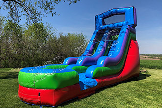 MWS-21 16ft commercial pvc colorful inflatable water slide with water pool