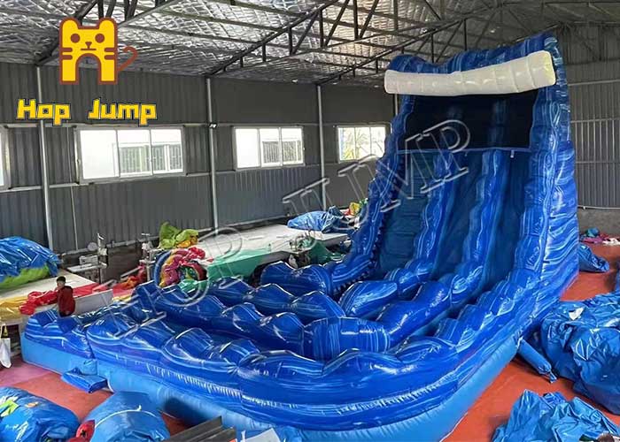 MWS-04 22ft blue marble water slide inflatable wet slide water park commercial use